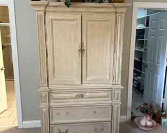 C12 - $125. Thomasville Armoire. Measures 46" wide x 22" deep x 78" tall. 