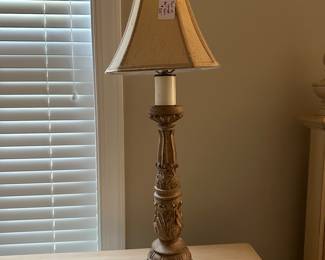 C10 - $50. PAIR of Table Lamps. Shades are in great condition. Measures 30" tall. 
