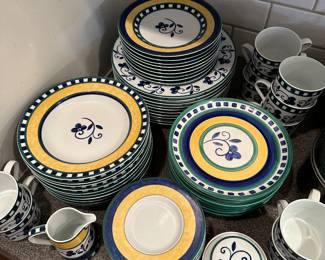 C67 - $450. 59 Pieces of Mikasa Firenze China. Service for 10 -1 salad plate. 