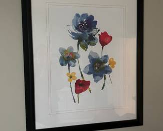 C104 - $25. Framed floral print. 