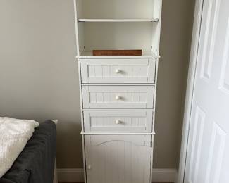 C93 - $40. Bathroom Storage Cabinet. Measures 9.5" deep x 20.5" wide x 67" tall. Has some gentle wear from use - lots of life left!