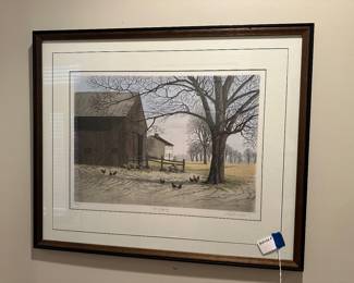 C113 - $125. Carol Collette Etching "Early Spring". Signed and Numbered #72/400. Beautifully Framed. Measures 30.5" x 25.5". 
