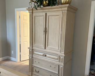 C12 - $125. Thomasville Armoire. Measures 46" wide x 22" deep x 78" tall. 