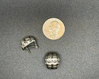 J5 - $240. Pair of 14kt white gold earrings. "FCL"
