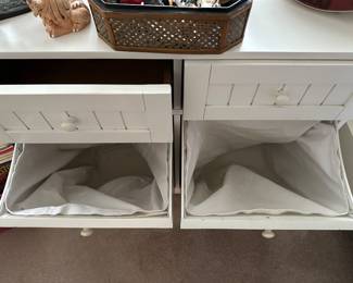 C102 - $50. Laundry Hamper measures 13" deep x 33" wide x 29.5" tall. 