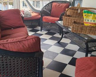 Sunroom Rattan Set - 2 Chairs,  Settee, Coffee Table and Ottoman!