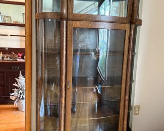Antique Wood Display Cabinet 