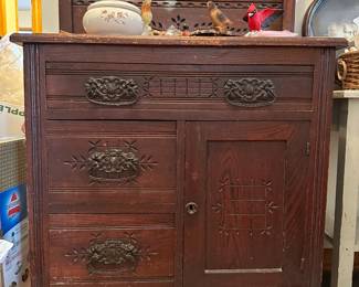 Antique Buffet with Mirror 