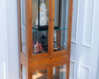 Pair of lighted display cabinets