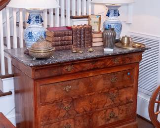 Marble top antique chest