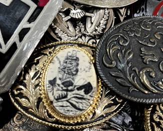 belt buckles.