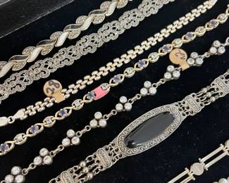 Sterling silver vintage bracelets. Do not buy cheap jewelry at high prices when you can get the good stuff here.