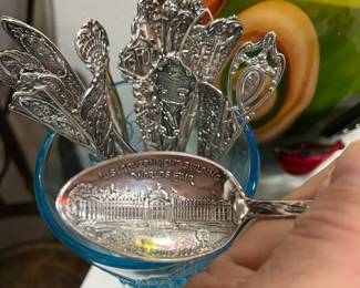 Sterling silver.  Dates range and they are from all over the US.