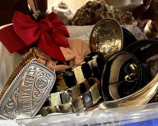 Vintage belts and buckles.  We have awesome ones
