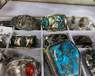 Antique Mexican and Native American jewelry.  sterling.