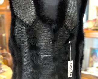 Vintage Vest with Mink details and awesome. Unisex.