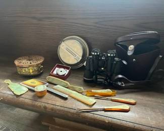 Mess kit, binoculars