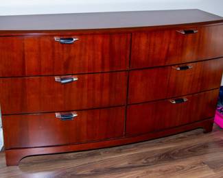 Wooden six drawer dresser