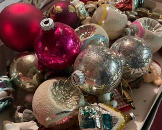 Assortment of Christmas Decor, Vintage Christmas Ornaments