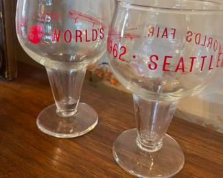 Pair of 1962 Seattle World's Fair Beer Glasses