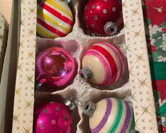 Assortment of Christmas Decor, Vintage Christmas Ornaments