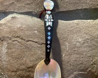 Mother of Pearl Inlay Serving Spoon - Made in Thailand