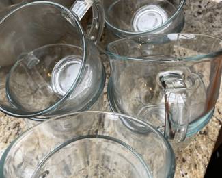 Set of 8 Clear Glass Coffee Mugs