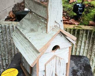 Rustic White Wood Birdhouse