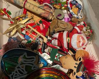 Assortment of Christmas Decor, Vintage Christmas Ornaments