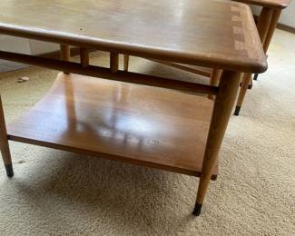 Pair of  Mid Century Walnut Dovetail Side Tables