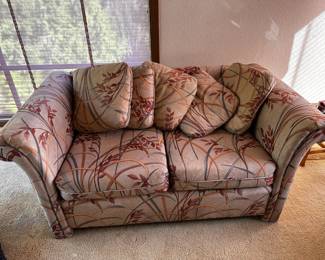 Floral Upholstered Love Seat with Pull Out Bed
