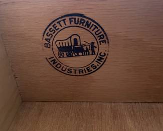 Bassett Mid Century Walnut Highboy Dresser
