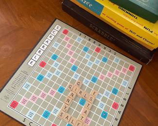 Selchow & Righter Scrabble Board Game, 1956 Original Yahtzee Dice Board Game, 1972 Jotto Secret Word Game 