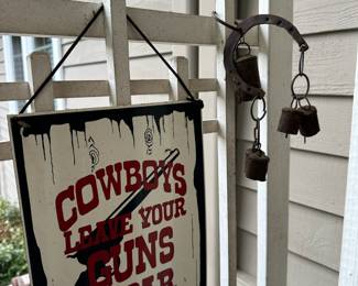 Decorative Sign " Cowboys Leave Your Guns at the Bar"