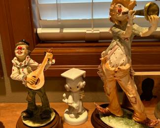 1984 Pucci Arnart Hobo Clown Figurine, Hobo Clown Playing Horn Figurine