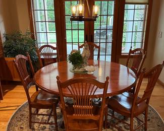 Cherry Dining Table with Wheat Sheaf Dining Chairs

