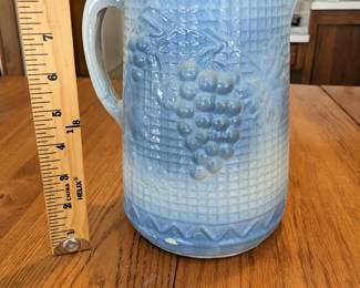 Vintage Northstar Blue and white grapes pitcher a front