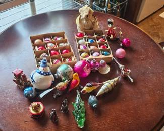 Christmas Ornament Collection. What is pictured is about 25% of what we have. Many are vintage, made of glass and date back to the 50s and 60s. Come check them out, and make an offer for some.