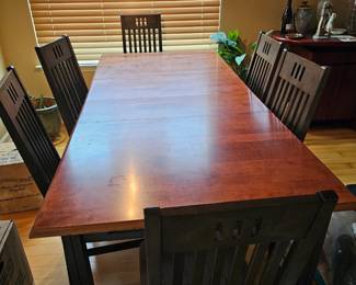 Dining Room Table with 6 Chairs. 2 leaves (pictured). Pad (not pictured).