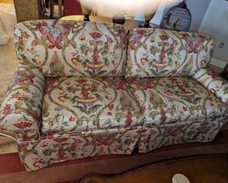 $250was there are two Lexington Home
Beautiful colorful floral sofas. Hardly used .  Dimensions So 83" L x 39" D x 37" H. Very comfy to sit and relax on.  Pop the colors 
We do ask if you are interested please reach out to a professional moving company