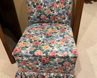 Little slipper chair- seat opens for storage.