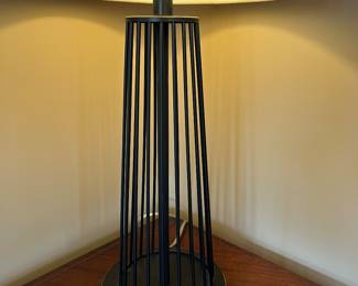 Foyer:  The newer lamp has metal rods in a cylinder design.