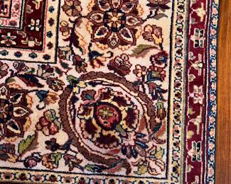 Dining Room:  This is a corner of the dining room rug.  Notice the multiple borders that frame the field. 