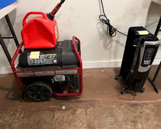 Generator (SOLD), oil space heater.