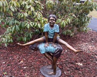 Life size Bronze Leap Frog 