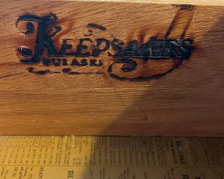 #54	Keepsakes Pulaski lighted Cabinet w/2-stained Glass Doors & 1 drawer (as is finish) - 30x20x28 w/side towel racks	 $125.00 
