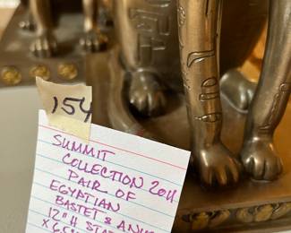 #154	Art	Summit collection pair of Egyptian basket and Anubis 12 x6.5x4.3/4	 $40.00 			
