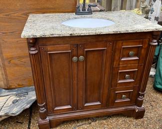 #10	Vanity	Wood Vanity w/ 3 drawers & 2 doors w/marble top w/undermount sink - 37x32x34	 $275.00 
