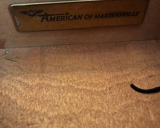 #159	Table	Entry table, one drawer, American Martindale with protective glass top. 54x16x27 1/2	 $275.00 			
