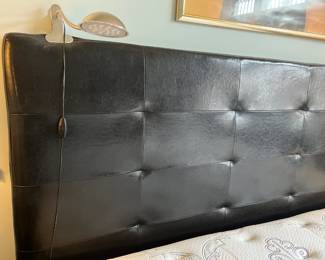 #7	Bed	King Size Leather Style Headboard & footboard w/frame (incl. Beauty Rest  Mattress - (has a stain and a small hole)	 $225.00 
